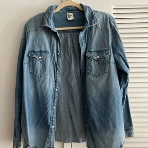 H&M Denim-like shirt with stretch size US 12